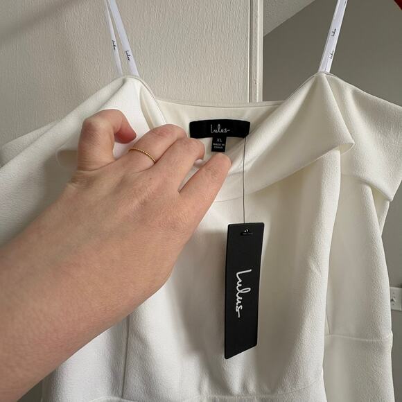 Lulus White Off Shoulder Midi Dress XL New - Picture 4 of 6